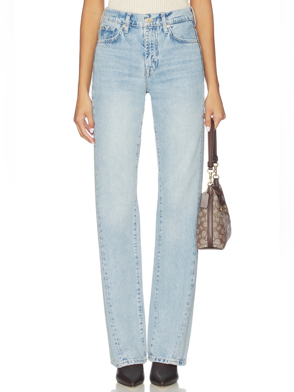 7 For All Mankind Light Blue Wide Leg Jeans